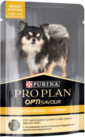 Purina Pro Plan Weight Control диетический для взрослых собак маленьких пород с курицей в соусе 100 гр (100 гр)