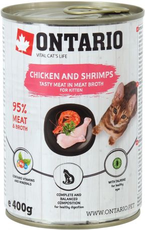 Ontario для котят с курицей, креветками и рисом 400 гр (400 гр)