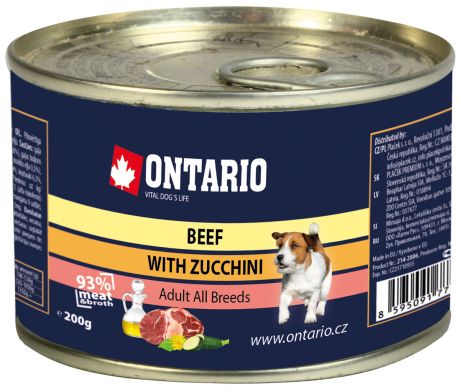 Ontario для взрослых собак с говядиной и цукини 200 гр (200 гр)