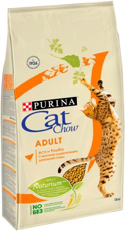 Cat Chow Adult Rich In Poultry для взрослых кошек с птицей (0,4 кг + пауч)
