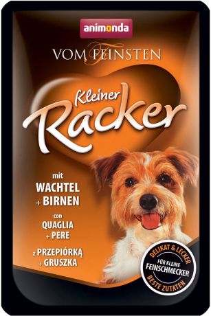Animonda Vom Feinsten Kleiner Racker для взрослых собак c перепелами и грушей 85 гр (85 гр х 16 шт)