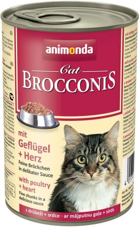 Animonda Cat Brocconis Mit Geflugel & Herz для взрослых кошек с домашней птицей и сердцем 400 гр (400 гр)