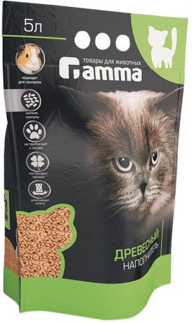 Gamma наполнитель древесный мелкие гранулы для туалета кошек (5 л)