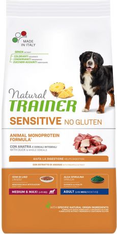 Trainer Natural Sensitive No Gluten Medium & Maxi Adult Duck безглютеновый для взрослых собак средних и крупных пород с уткой (3 кг)