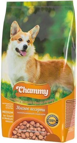 Chammy для взрослых собак средних пород с мясным ассорти (18 кг)