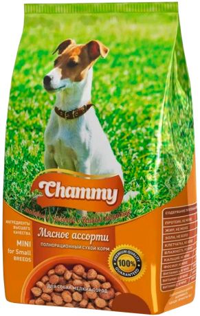 Chammy для взрослых собак маленьких пород с мясным ассорти (10 кг)