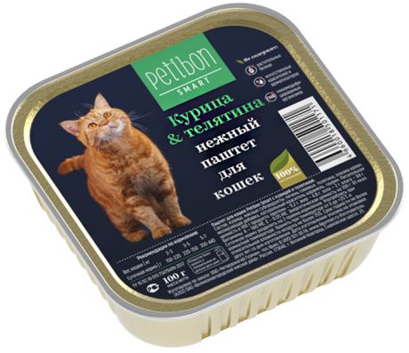 Petibon Smart для кошек паштет с курицей и телятиной (100 гр)