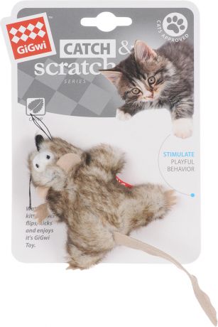 Игрушка для кошек GiGwi Catch Skratch Мышка с кошачьей мятой 8 см (1 шт)