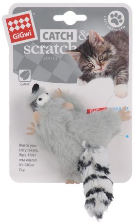 Игрушка для кошек GiGwi Catch Skratch Енот с кошачьей мятой 8 см (1 шт)