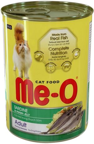 Me-o Cat Adult для взрослых кошек с сардинами в кревечточном желе 400 гр (400 гр)
