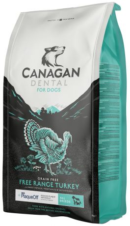 Canagan Grain Free Dental All Breed беззерновой для собак и щенков всех пород с индейкой для ухода за полостью рта (6 кг)