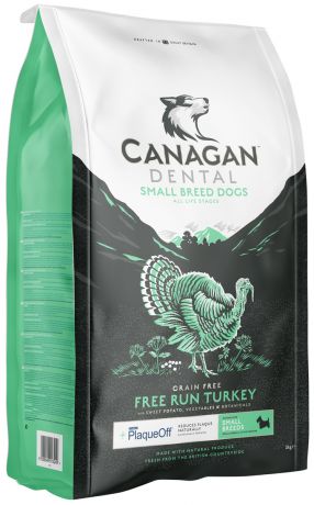 Canagan Grain Free Dental Small Breed беззерновой для собак и щенков маленьких пород с индейкой для ухода за полостью рта (2 кг)