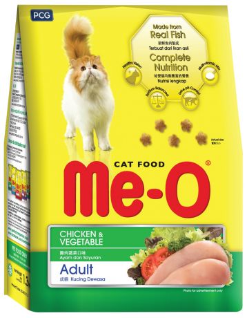 Me-o Adult Cat для взрослых кошек c курицей и овощами (3 кг)