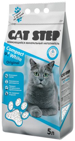 Cat Step Compact White Original наполнитель комкующийся для туалета кошек (5 л)