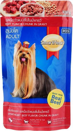 Smartheart Adult Dog для взрослых собак с говядиной в соусе 130 гр (130 гр)