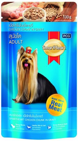 Smartheart Adult Dog для взрослых собак с курицей в соусе 130 гр (130 гр х 12 шт)