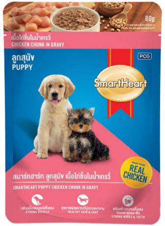 Smartheart Puppy для щенков с курицей в соусе 80 гр (80 гр х 12 шт)