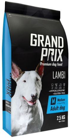 Grand Prix Medium Adult для взрослых собак средних пород с ягненком (12 кг)
