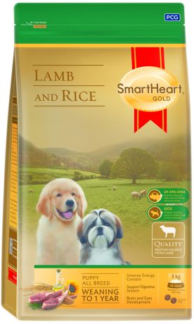 Smartheart Gold Adult Dog для взрослых собак всех пород с ягненком и рисом (3 кг)