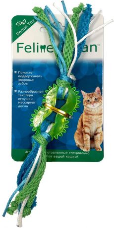 Игрушка для кошек Aromadog Feline Clean Dental Колечко прорезыватель с лентами (1 шт)