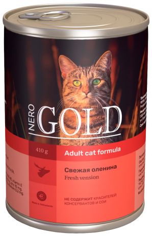 Nero Gold Adult Cat Venison для взрослых кошек со свежей олениной 410 гр (410 гр)