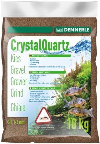 Грунт для аквариума Crystal Quartz Gravel темно-коричневый 1-2 мм Dennerle (5 кг)