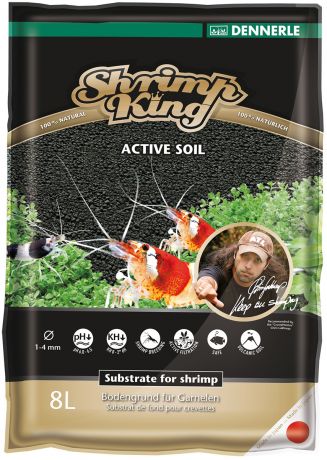Грунт питательный для аквариума Shrimp King Active Soil 1-4 мм Dennerle (4 л)