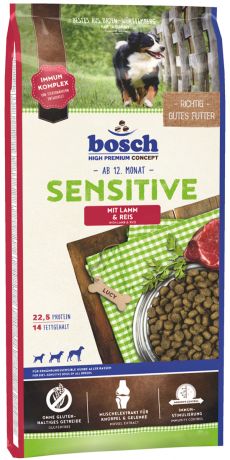 Bosch Sensitive Lamm & Reis для взрослых собак при аллергии с ягненком и рисом (3 кг)