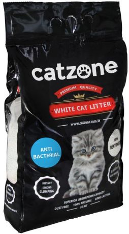 Catzone Antibacterial наполнитель комкующийся для туалета кошек антибактериальный с ароматом морского бриза (5 кг)