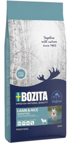 Bozita Lamb & Rice Wheat Free для взрослых собак всех пород с чувствительным пищеварением с ягненком и рисом (3,5 кг)