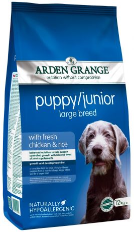 Arden Grange Puppy Junior Large Breed для щенков крупных пород с курицей и рисом (2 кг)