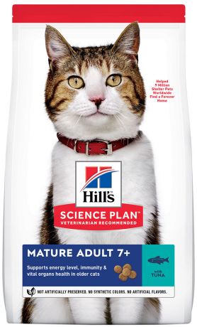 Hill’s Science Plan Feline Mature Adult 7+ Tuna для пожилых кошек старше 7 лет с тунцом (1,5 кг)