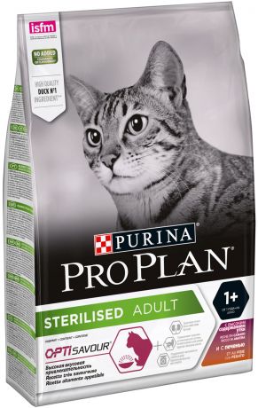 Purina Pro Plan Cat Optisavour Sterilised Duck & Liver для привередливых взрослых кастрированных котов и стерилизованных кошек с уткой и печенью (1,5 кг)