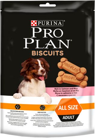 Лакомство Pro Plan Biscuits для собак с лососем и рисом (175 гр)