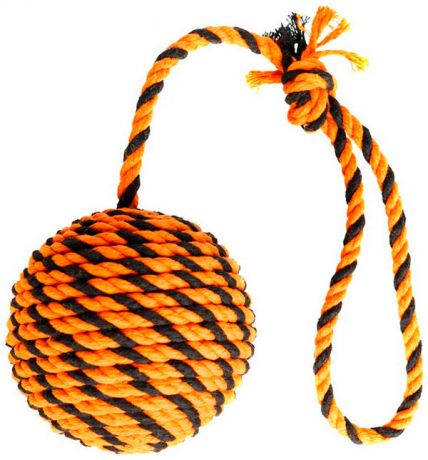 Мяч с ручкой для собак Doglike Броник оранжевый/черный большой (1 шт)