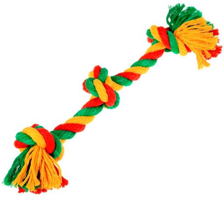 Игрушка для собак Doglike Dental Knot Грейфер с 3 узлами канатный цветной средний (1 шт)