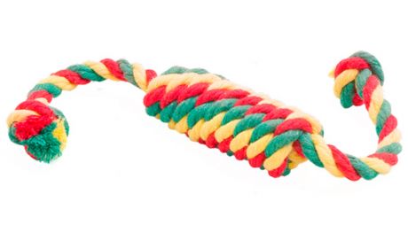 Игрушка для собак Doglike Dental Knot Сарделька канатная цветная большая (1 шт)