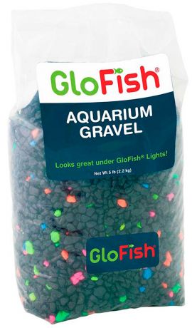 Грунт для аквариума Glofish с флуоресцентными Glo частицами черный (2,26 кг)