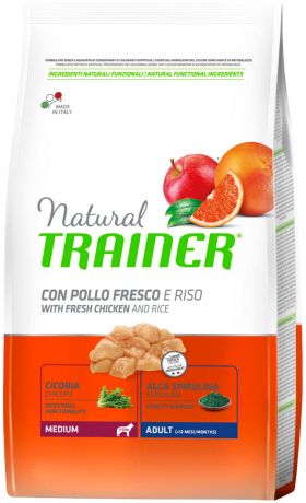 Trainer Natural Medium Adult Chicken & Rice для взрослых собак средних пород с курицей и рисом (3 кг)