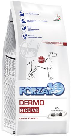 Forza10 Dog Dermo Active для взрослых собак всех пород при заболеваниях кожи (4 кг)