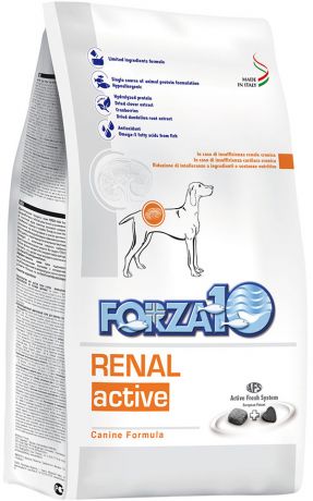 Forza10 Dog Renal Active для взрослых собак всех пород при хронической почечной недостаточности (4 кг)