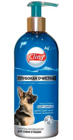 Cliny Глубокая очистка шампунь кондиционер для собак и кошек (300 мл)