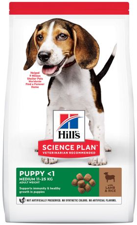 Hill’s Science Plan Canine Puppy Medium Lamb & Rice для щенков средних пород с ягненком и рисом (0,8 кг)