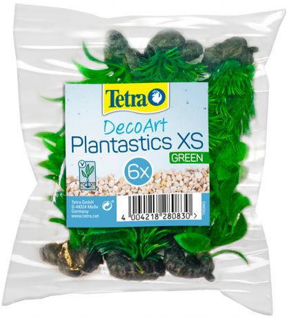 Растение для аквариума пластиковое мини зеленое Tetra DecoArt Plant Xs Green Refill 6 см (уп. 6 шт) (1 уп)