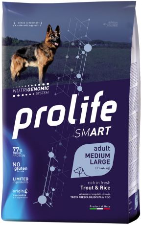 Prolife Adult Medium/large Smart Trout & Rice для взрослых собак средних и крупных пород с форелью и рисом (2,5 кг)