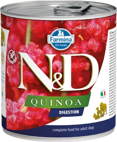 Farmina Dog N&d Quinoa Adult Digestion беззерновые для взрослых собак всех пород с чувствительным пищеварением с ягненком и киноа 285 гр (285 гр х 6 шт)