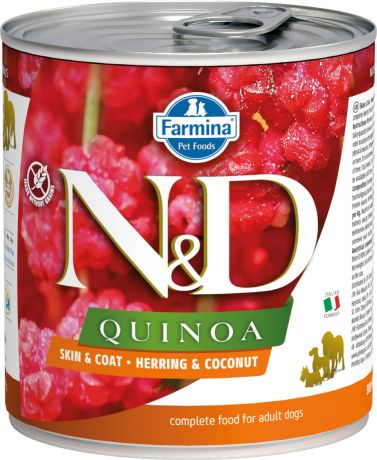 Farmina Dog N&d Quinoa Adult Herring & Coconut беззерновые для взрослых собак всех пород с сельдью, кокосом и киноа 285 гр (285 гр)