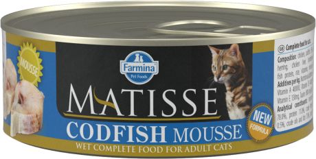 Matisse Mousse Codfish для взрослых кошек мусс с треской 85 гр (85 гр)