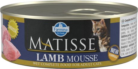 Matisse Mousse Lamb для взрослых кошек мусс с ягненком 85 гр (85 гр х 12 шт)