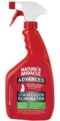 8 in 1 Nature’s Miracle Advanced спрей уничтожитель пятен и запахов для кошек с усиленной формулой (945 мл)